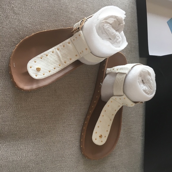 New studded thong snake embossed Leisel sandals - Picture 4 of 8